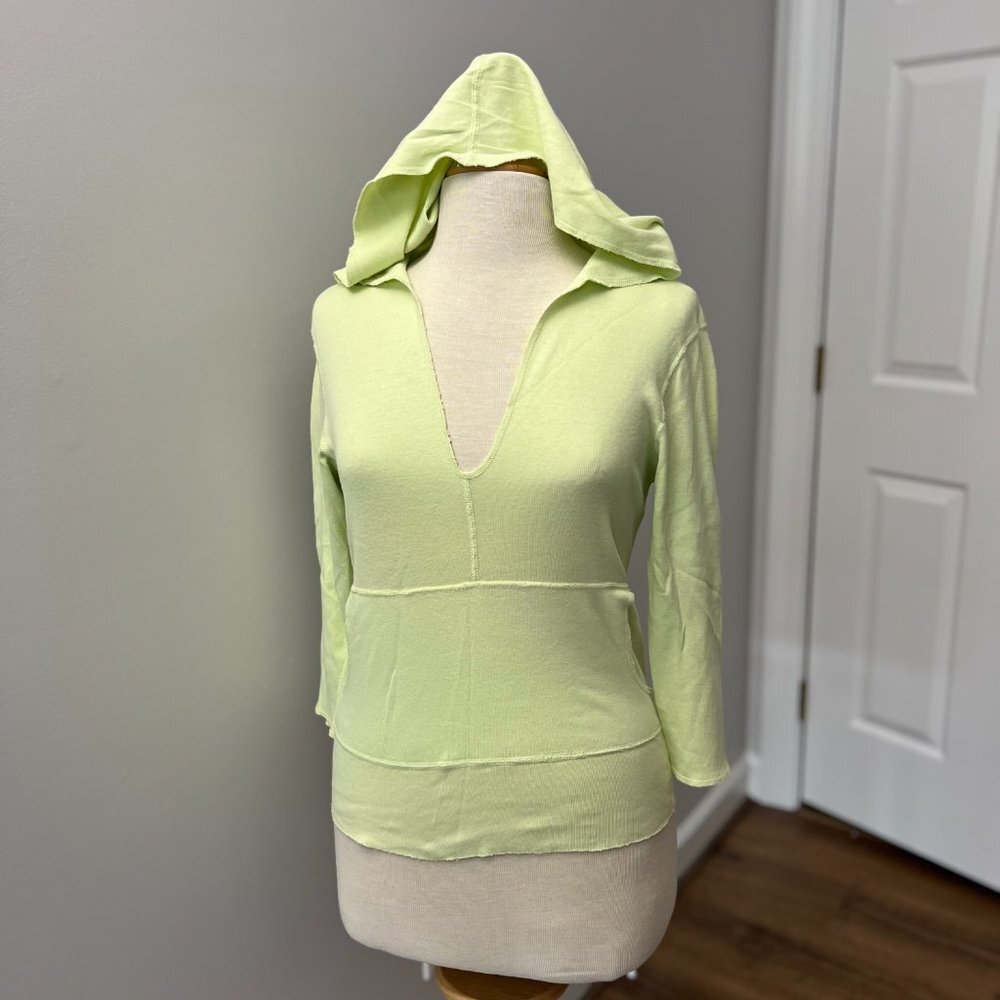 Michael Stars Lightweight Light Green Hoodie Top